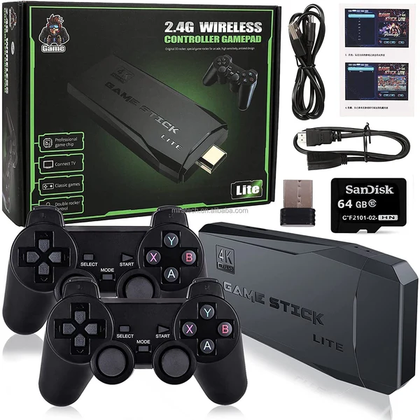 Game Stick Lite 4K Retro Console with Wireless Controllers